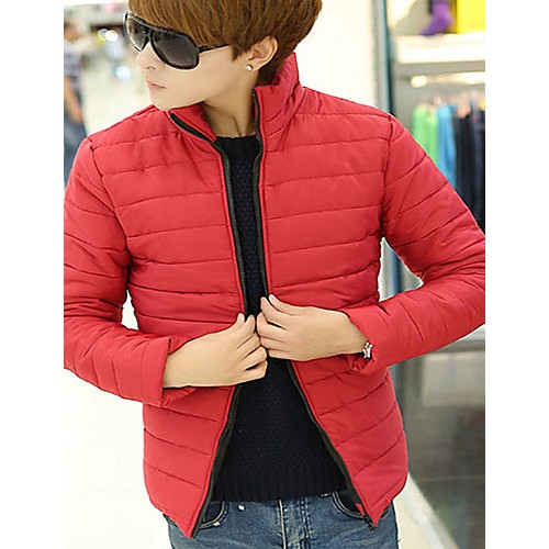 Men's Regular Padded Coat,Cotton Solid Short Sleeve Men's Regular Padded Coat,Cotton Solid Short Sleeve