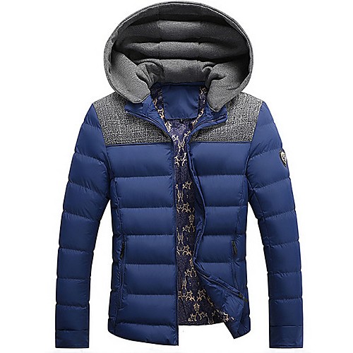 Men's Regular Padded Coat,Polyester Solid Long Sleeve Men's Regular Padded Coat,Polyester Solid Long Sleeve
