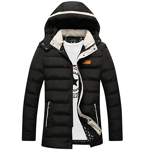 Men's Long Padded CoatPolyester Solid Long Sleeve Men's Long Padded CoatPolyester Solid Long Sleeve