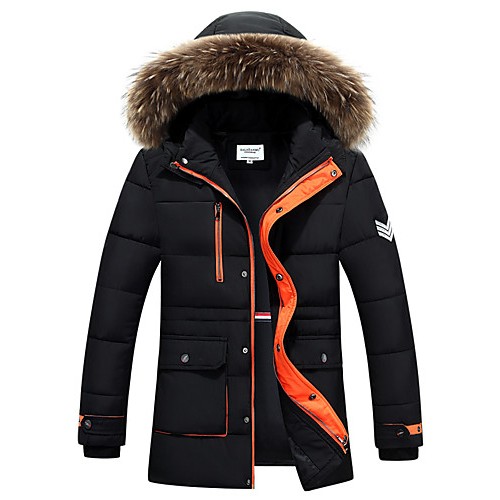 Men's Long Padded Coat,Simple / Street chic Plus Size / Casual/Daily / Formal Color Block-Polyester Polyester Long Sleeve HoodedBlue / Men's Long Padded Coat,Simple / Street chic Plus Size / Casual/Daily / Formal Color Block-Polyester Polyester Long Sleeve HoodedBlue /